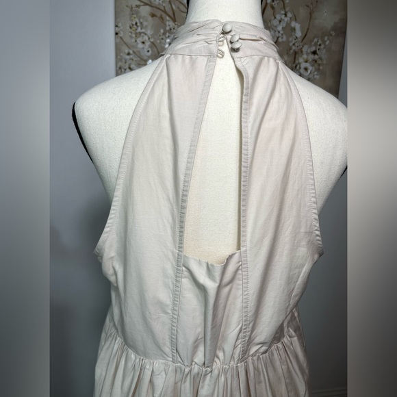 ANTHROPOLOGIE MAEVE SLEEVELESS TIERED HALTER MIDI DRESS COLOR OYSTER SIZE 8P NWT - Picture 15 of 16